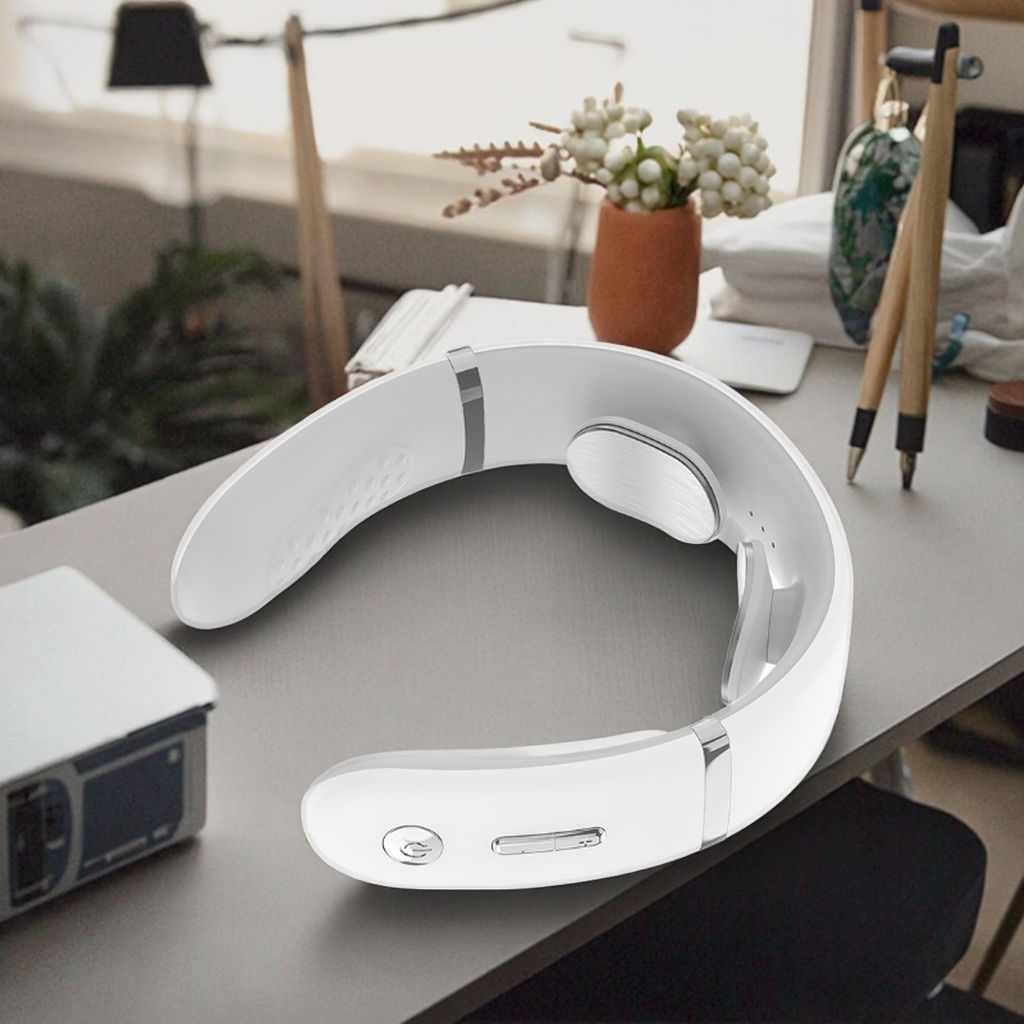 Wireless Smart EMS Cervical Massager | Heating Neck Massager with Remote Control, 6 Modes & 15 Intensity Levels, USB Rechargeable, Portable ABS Pulse Protector for Neck Pain Relief – Qatar