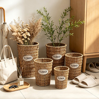 Panier de rangement tissé multi-usages en matériaux naturels personnalisés, utilisé pour les objets de bureau, les petits articles de salle de bain, les jouets d'enfants, etc.