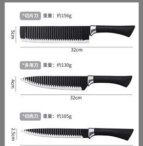 Ensemble <span class=keywords><strong>de</strong></span> 6 couteaux <span class=keywords><strong>de</strong></span> <span class=keywords><strong>cuisine</strong></span> pour gauchers, finition <span class=keywords><strong>de</strong></span> lame noire, manches en plastique durables antiadhésifs, emballage en boîte cadeau - Product Image 2