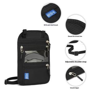 Portefeuille de cou tendance pour <span class=keywords><strong>homme</strong></span> et femme, porte-passeport, en tissu nylon imperméable, <span class=keywords><strong>pochette</strong></span> de <span class=keywords><strong>voyage</strong></span> discrète avec sangle réglable, peut contenir un téléphone - Product Image 4