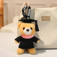 Porte-clés promotionnel en peluche ours de 15 cm pour la remise des diplômes, avec emblème scolaire, cadeau pour la promotion 2026
