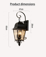 Lampe murale extérieure LED rétro en acier inoxydable, étanche, à intensité variable, pour jardin, cour, extérieur, balcon, escalier