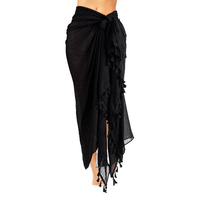 Venta al por mayor Mujeres Traje de baño Ropa de playa Cubrir Ups Traje de baño de playa Nadar Playa Batik Gasa Sarong Wrap con borla