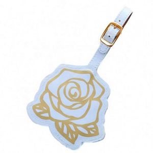 Étiquette de bagage en cuir PU en forme de rose personnalisée, très vendue, pour cadeaux - Product Image 5