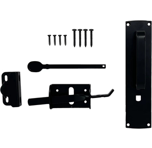 <span class=keywords><strong>Loquet</strong></span> de porte en acier noir thermolaqué à double action, quincaillerie universelle pour portails, clôtures de jardin, abris et portes de grange - Product Image 4