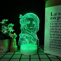 Décoration de chambre à coucher sur le thème de l'anime, lumière de nuit blanc chaud, à intensité variable, rechargeable, commande tactile, télécommande, luminosité réglable