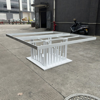 Mesa de Centro Moderna de Acero Inoxidable, Adecuada para Actividades al Aire Libre Como Hoteles, Bodas y Fiestas