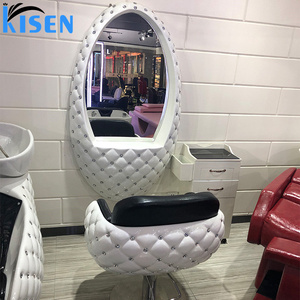 Kisen Luxury Beauty White Salon Styling Chair Facial <b>Desk</b> Stand Hydraulic Pump Grey chair For Manicure Salon Furniture - Product Image 2
