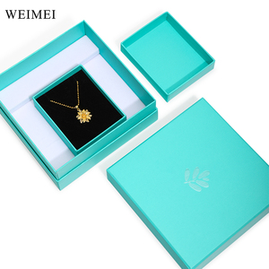 Boîte cadeau en papier vert de qualité supérieure personnalisée avec couvercle et base en carton pour l'emballage de colliers - Product Image 6