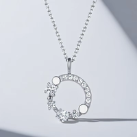 Collier personnalisé en argent sterling plaqué or, collier de bijoux, zircon circulaire, style simple, collier pour femme pour un usage quotidien