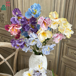 Flores de Seda con Estampado de Iris, Arreglo Floral Artificial para Decoración del Hogar y Accesorios de Fotografía - Product Image 1