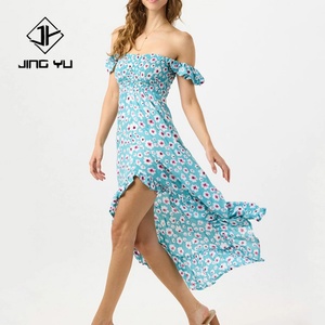 Vestido Maxi sin Tirantes con Estampado Floral Playero Personalizado OEM, Textura Elegante, Vestido Casual 100% Rayón - Product Image 1