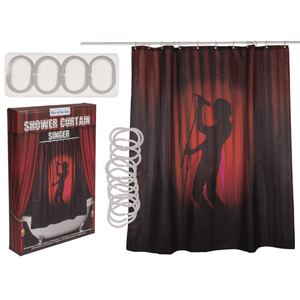 Shower <b>curtain</b>, singer silhouette, 180 x 180 cm, - Product Image 1