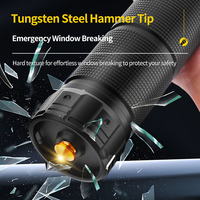 Lampe torche rechargeable en alliage d'aluminium, LED super lumineuse, 5 modes, zoom, étanche IP65, portée du faisceau 300-400 m