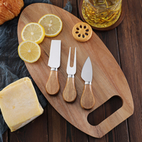 Keuken Vlees Charcuterie Snijplank Peddel Decoratief Serveren Brood Acacia Houten Snijplank Fruit Kaas Mes Board Set