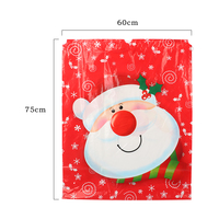 Sac à cordon de Noël Père Noël en plastique PE, sac d'emballage cadeau, taille personnalisée acceptée