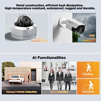 4COVR Sistema de Cámara de Seguridad PoE 4K de 16 Canales y 16MP, 4K para Exteriores, Detección Facial por IA, Audio, Visión Nocturna, Vigilancia Empresarial