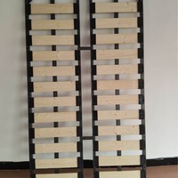 Cadre de lit en acier et bois de pin, lit double minimaliste de 1,8 mètre, sommier à lattes, fabriqué en Chine