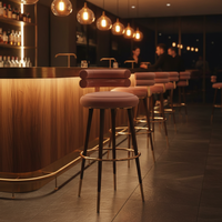 Tabouret de bar moderne et élégant en bois massif, cuir noir et or, pivotant, pour bar à domicile, café extérieur, design contemporain, salle à manger haut de gamme