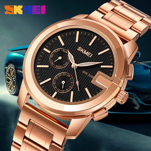 Skmei Analog Quartz Watch 11mm 30M Water Resistant With Date Week Display Men's Stainless Steel Bracelet Wristwatch - Product Image 1