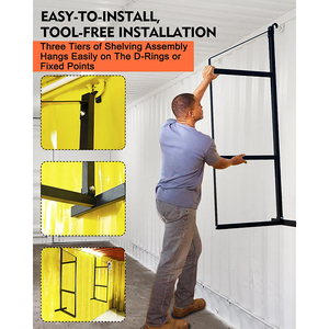 מדפי מכולות תלת-שכבתיים תלויים בהתאמה אישית באיכות גבוהה של JH-Mech, תושבות פלדת פחמן שחורה, מתלה למכולות משלוח - Product Image 4