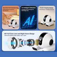 Caméra de surveillance intelligente AI 2MP FHD 1080P pour animaux de compagnie et bébés avec connexion Wi-Fi PTZ à vision nocturne de 6000mAh et carte de stockage