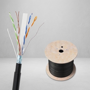 <span class=keywords><strong>Cable</strong></span> <span class=keywords><strong>de</strong></span> Red Gigabit <span class=keywords><strong>Ethernet</strong></span> para Exteriores, Cat6 UTP, 330 <span class=keywords><strong>Metros</strong></span>, Impermeable, para Entierro Directo, Cobre Desnudo 23AWG, Resistente a los Rayos UV, en Caja Completa - Product Image 1