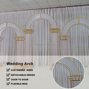 SMOOTH Lot de 3 panneaux de film de lumière du soleil arc en métal toile de fond arc de décoration de mariage pour scène - Product Image 4