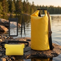 Kit de sac étanche KYG 10L 3-en-1 (bandoulière/ceinture/étui pour téléphone) Sac à dos multi-usages pour la natation, la randonnée, le surf, le rafting, le camping