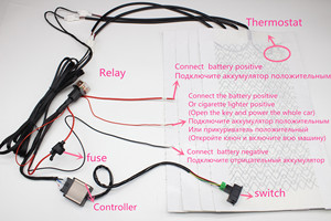 Siège chauffant en fibre <span class=keywords><strong>de</strong></span> carbone <span class=keywords><strong>pour</strong></span> voiture, intérieur en cuir, 2 places chauffantes (conducteur et passager), installation intégrée, interrupteur à 3 niveaux - Product Image 4