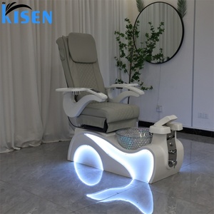 KISEN Good Quality Electric Massage Relax Pedicure Chairs Nail Salon Furniture Foot Spa Manicure Pedicure Chair With Basin LED - Product Image 3