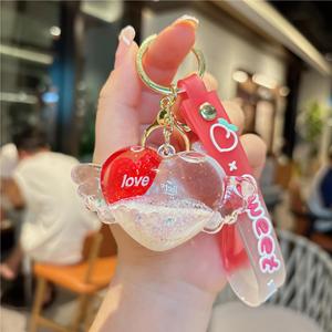 Hecion cừu dầu hình trái tim cánh chuỗi quà tặng phụ kiện thời trang schoolbag Mặt dây chuyền móc chìa khóa Anime Quái Vật vòng chìa khóa 5 màu sắc - Product Image 4