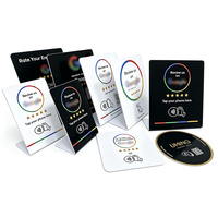 Carte NFC programmable NTAG213 13,56 MHz en PVC étanche pour avis Google, support de table pliable, vente en gros