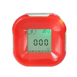 Alarm/zamanlayıcı/sıcaklık çok fonksiyonlu 4 yan çocuk masası LCD dijital alarmlı saat saat destek ışığı