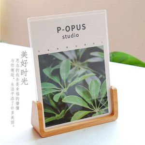 Modern Minimalist Solid Wood <b>Acrylic</b> Photo <b>Frame</b> 13x18cm Tabletop Rectangle Horizontal Display - Product Image 4