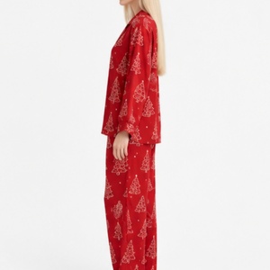 Ensemble de pyjama en coton épais personnalisé en deux pièces pour femmes, haut à manches longues, pantalon large, coordonné, du S au XXL, pyjama de Noël pour femmes - Product Image 3