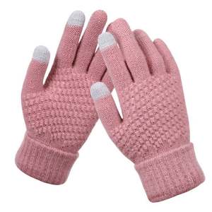 Guantes de invierno para mujer con pantalla táctil, guantes cálidos de lana tejida elástica para exteriores - Product Image 1