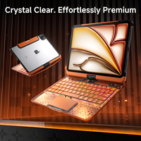 IFacemall Casing Keyboard Nirkabel Rotasi 360 untuk iPad Air 4/5/6 (10.9/11-inci) 2025 LED Backlit 7 Warna untuk 5.3