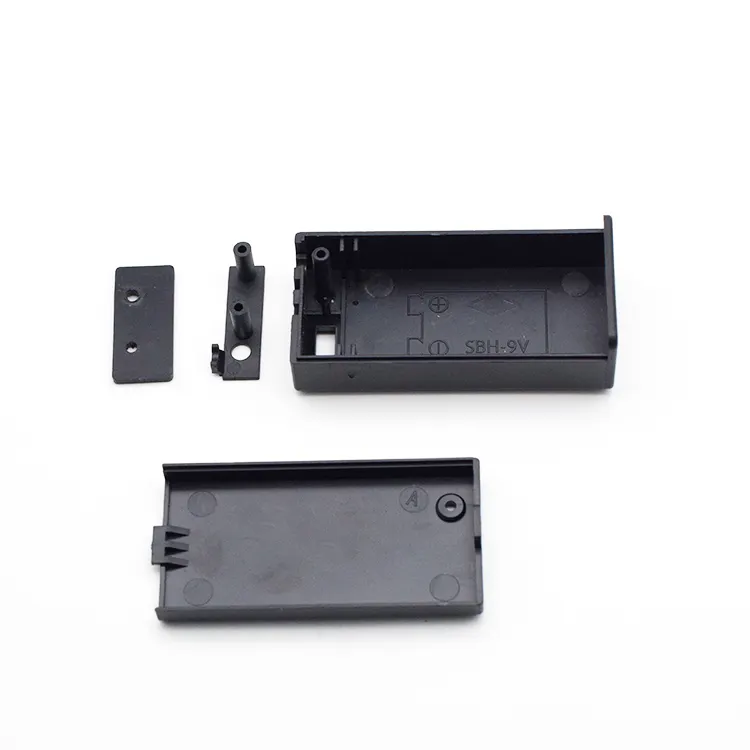 Hochwertiger schwarzer 9V Batterie halter Batterie Kunststoff gehäuse Batterie kasten mit Abdeckung 68x33x21mm
