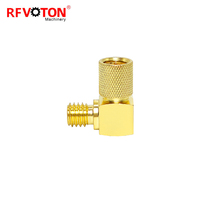 Adaptateur M5 10-32 Microdot UNF mâle vers 10/32 Microdot UNF femelle Jack Angle droit 90deg RF Coaxial Connector Adapter