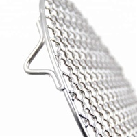Grille de barbecue ronde en acier inoxydable antiadhésive réutilisable avec pieds, pour foyer et cuisson vapeur