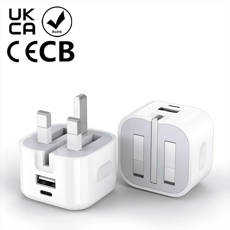 PD 20w Usb-c Power Adapter Original Quality Uk 3-pin Plug wall charger for iphone mobile