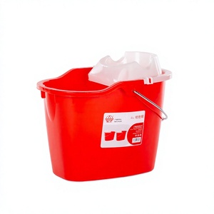 Pearl River Plastic <b>Mop</b> <b>Bucket</b> Side Press Handle Red 6-10L Capacity Foldable Retractable Folding Portable Durable Modern Design - Product Image 1