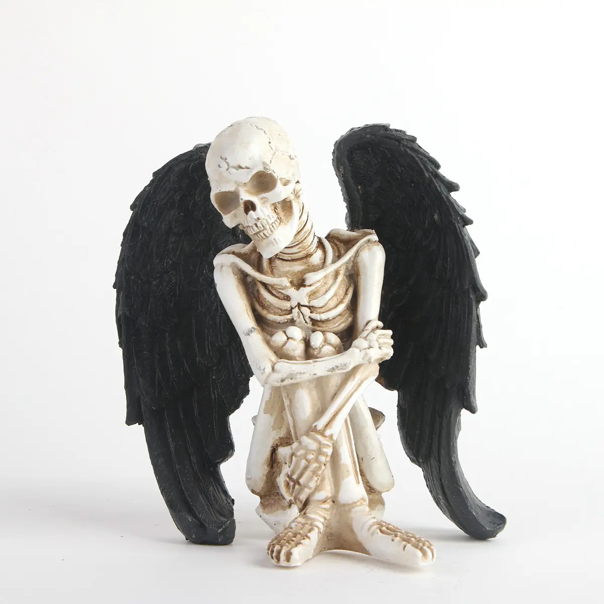 Resin Skull Angel Wings Skull Model Ornament Halloween Gift Personality Skull Craft Gift