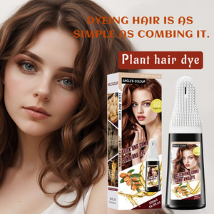 Tinte para el Cabello Negro sin Amoníaco con Aceite de Argán OEM ODM, Champú Tinte para el Cabello Castaño Oscuro Black Magic para Uso Doméstico con Peine - Product Image 2