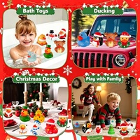 52 canards en caoutchouc jaunes à thème de Noël, jouets de bain et de baignoire, décorations festives, 5*5.5cm, canard en caoutchouc de Noël