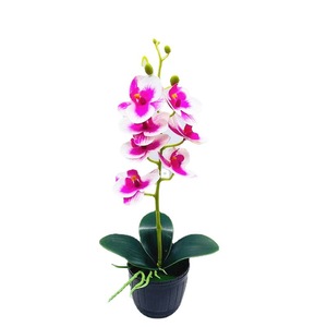 Nouvelle orchidée Phalaenopsis artificielle à 7 fleurs, plante en pot en soie pour la décoration intérieure - Product Image 5
