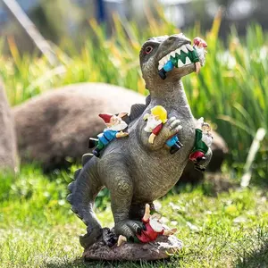 Benutzer definierte Dinosaurier Werke Zwerg Tyranno saurus Rex Spielzeug Dinosaurier Ornamente Tier Statue Home Decor Handwerk Harz Garten Ornamente