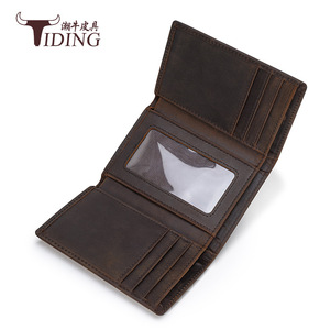 Tiding Genuine Leather <b>Wallet</b> Tri-fold <b>Men's</b> <b>RFID</b> Protection Vintage Style Solid Color Short <b>Wallet</b> Model 9361 Spring 2021 - Product Image 4