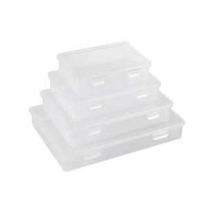 Transparent Plastic Storage Box Rectangle Covered Desktop Organizer For Toys Books Documents Paint Bottles - Product Image 4